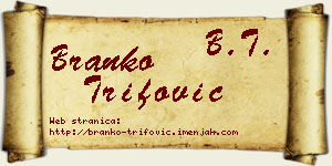Branko Trifović vizit kartica